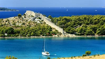 Sibenik, Grebastica, bouwgrond met uitzicht op zee, 511 m²