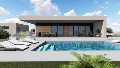 Liznjan, Muntic: Casa moderna térrea de 147 m² com piscina e garagem, Oportunidade Roh-bau