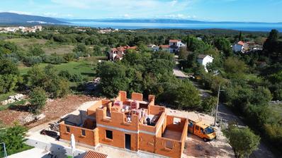 Marcana, Krnica - villa con vista diretta sul mare in fase Rohbau