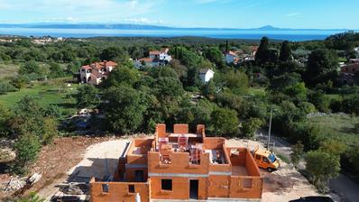 Marcana, Krnica - Villa mit direktem Meerblick in der Rohbauphase