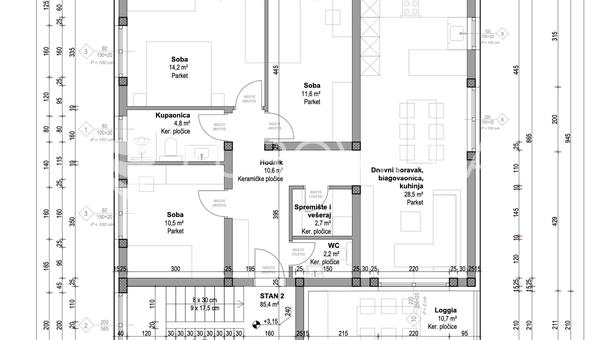 Velika Mlaka Projesi, yeni geliştirme - üç yatak odalı daire, garaj ve otopark alanı, 108,60 m²