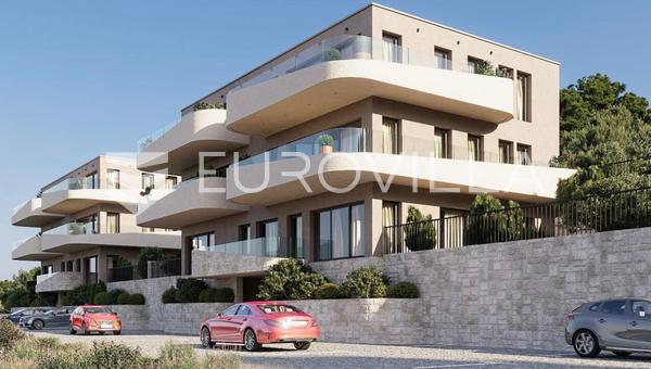 Brodarica, Edificio nuevo, apartamento de un dormitorio con vistas al mar, 65,95 m²