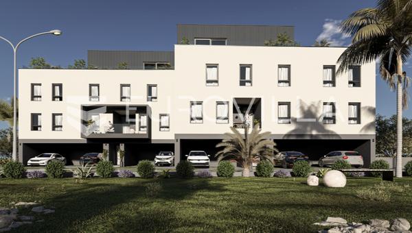 Hvar, Vrboska, apartamento de dois quartos em um edifício novo, área útil líquida de 59,61 m²