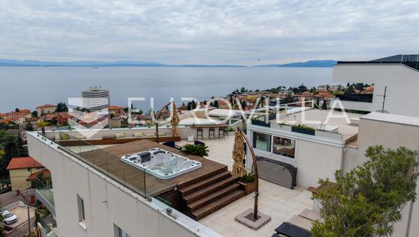 Opatija, Volosko, Luxus penthouse, 267 m², Tetőterasz jakuzzival