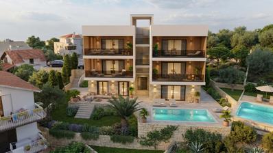 Trogir, Ciovo, Zweizimmerwohnung mit wunderschönem Meerblick