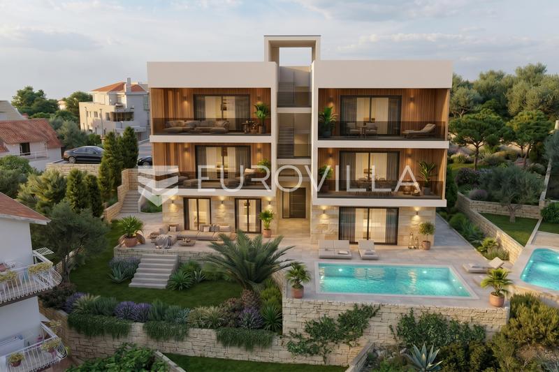 Trogir, Ciovo, tweekamerappartement met prachtig uitzicht op zee - 1