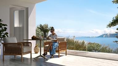 Novi Vinodolski'de, bir tatil köyü içinde lüks penthouse, denize 85 m mesafede