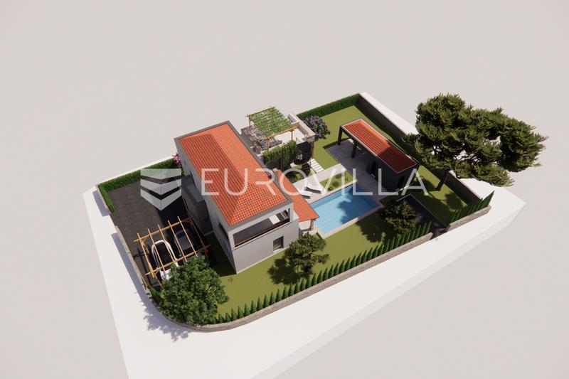 Istria, Centrum Svetvinčenat, Działka budowlana 887 m² z pozwoleniem na willę z basenem - 3