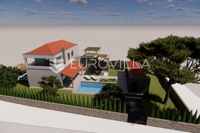 Istria, Centrum Svetvinčenat, Działka budowlana 887 m² z pozwoleniem na willę z basenem - 1