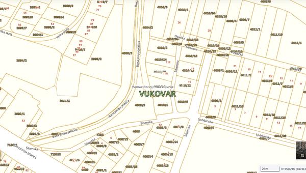 Vukovar, Mitnica'da, 528 m²'lik imarlı arsa