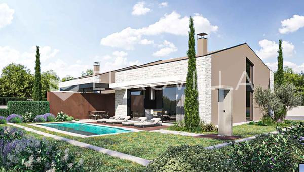 Istrien, Poreč, stenhus med swimmingpool og galleri