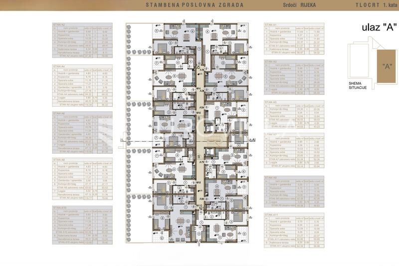 Rijeka, Srdoci, Nowe budownictwo, mieszkanie trzypokojowe 107.87 m², Budynek B, apartament B49 - 13