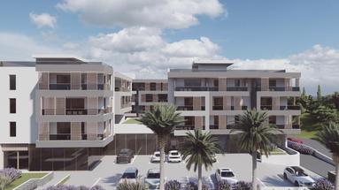 Split, Podstrana | Üçüncü katta, kapalı otopark alanına sahip tek yatak odalı daire