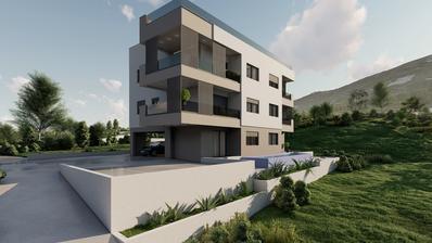 Podstrana, apartamento de dois quartos com vista para o mar, arrecadação, lugar de estacionamento