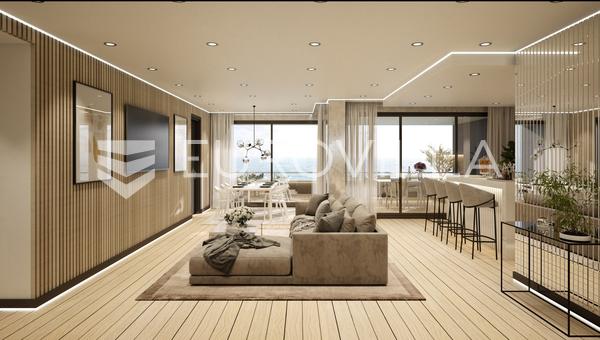 İstirya, Rovinj, lüks 3 yatak odalı daire 136 m², denize sıfır 1. sıra, 2 garaj alanı, deniz manzarası