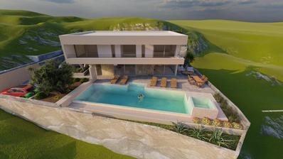 Vinišće, uvala Ljubljeva, dizajnerska vila s pogledom na more površine 266 m²