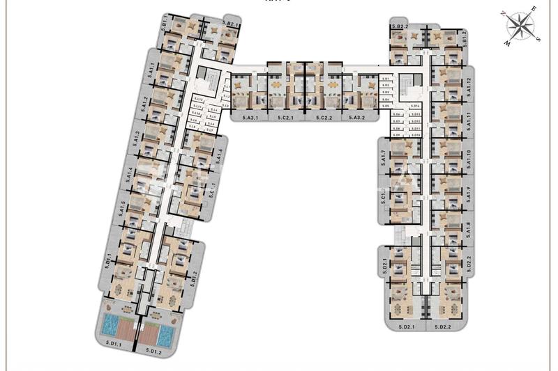 Zadar, Crvene Kuće - Fifth-Floor One-Bedroom Apartment with Loggia and Balconies, 52.89 m² - 26