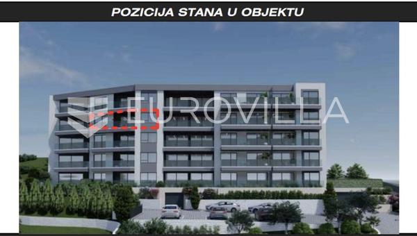 Makarska, lussuoso appartamento con una camera da letto con vista panoramica sul mare e ampia terrazza, nuova costruzion