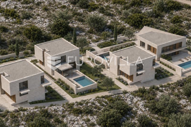 Brac, Sutivan, moderne villa under opførelse med åben havudsigt - 6