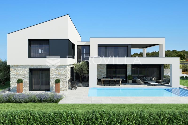 Istria, Poreč, modern villa with heated pool and sea view