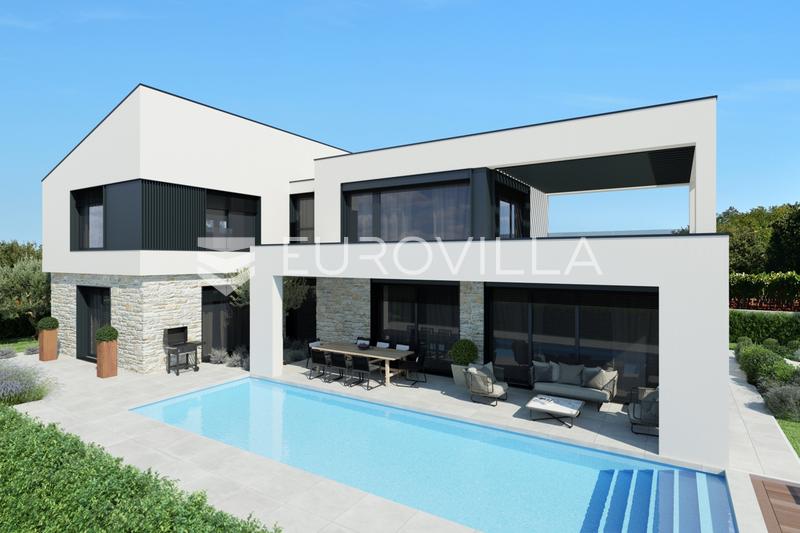 Istria, Poreč, modern villa with heated pool and sea view