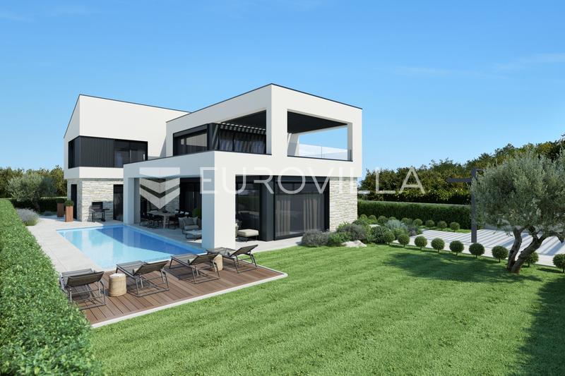 Istria, Poreč, modern villa with heated pool and sea view