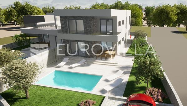 Kastel Stari, casa moderna en estado de obra gruesa con dos apartamentos separados.
