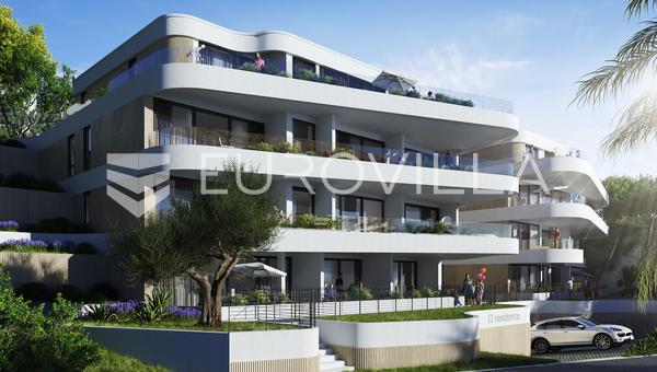 Opatija, Volosko, luxus kétszobás lakás panorámás tengeri kilátással, 101,36 m²