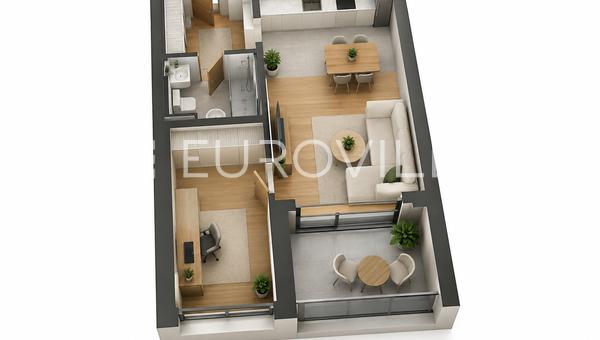 Zágráb, Blato, modern két szobás üzlethelyiség 45 m²-en garázs parkolóhellyel, új építésű