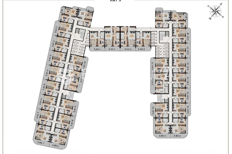 Zadar, Crvene Kuće - Third-Floor One-Bedroom Apartment with Loggia and Balcony, 56.96 m² - 29