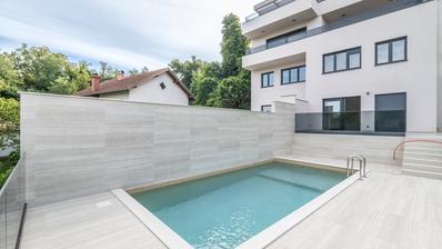 Zagreb, Sestine, lujoso apartamento de cuatro dormitorios con piscina y jardín OBRA NUEVA, 192 m²