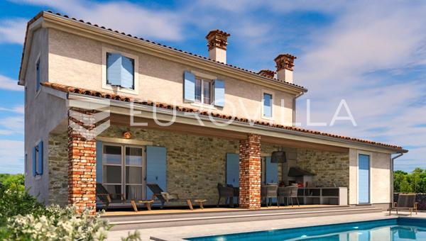 Istria, Marcana, Krnica, terreno con permiso y proyecto para una villa con piscina