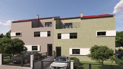 Istria, zona de Poreč - Apartamento de dos plantas con jardín privado y dos plazas de aparcamiento
