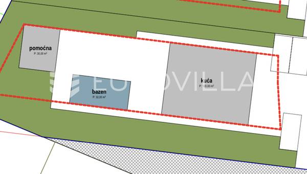 Istrien, Medulin, Baugrundstück 800 m vom Meer entfernt - 1036 m2