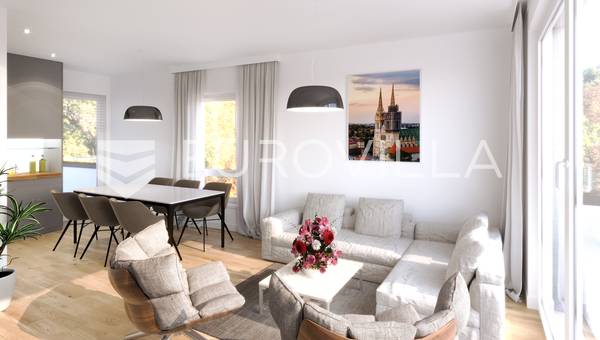 Zagreb, Šestinski dol, YENİ BİNA, 73,62 m2 alana sahip 2. katta iki odalı daire
