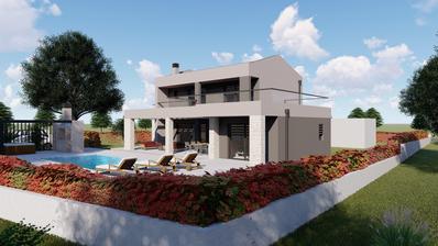 Istrie, Sveti Lovreč - Maison moderne avec piscine, 3 chambres et permis de construire