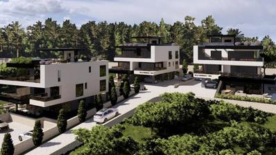 Krk'te, 120 m² yaşam alanına sahip, bahçeli ve bodrum katlı üç yatak odalı daire