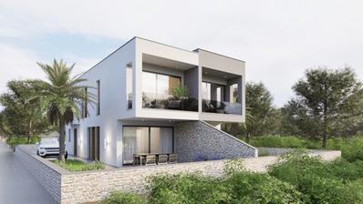 Istra, Ližnjan, elegantna dvojna NOVOGRADNJA oznake B, s vrtom i bazenom 111 m²
