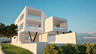 Vodice, romslig leilighet med to soverom, svømmebasseng og hage, netto bruksareal 125,91 m²
