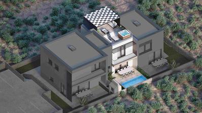 Vodice, moderne trippelhus, 103 m²