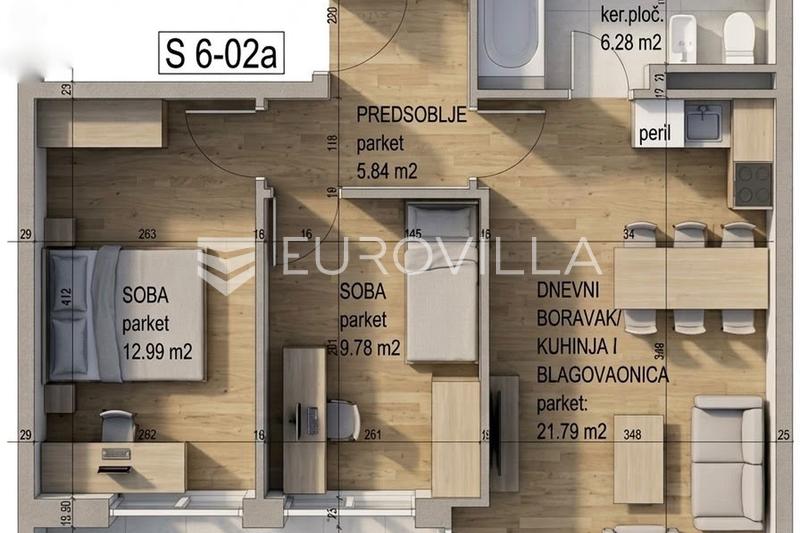 Záhřeb, Tresnjevka, Petraciceva, krásný dvoupokojový byt, 68 m² - 2