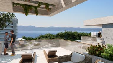 Split, Podstrana, TERRACES - ÖZEL PROJE - Teraslı 1+1 daire