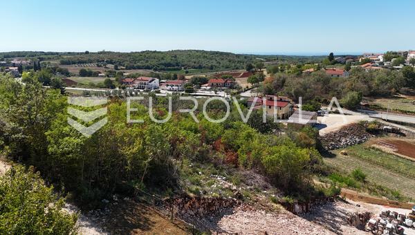 Istra, Vižinada, atraktivno građevinsko zemljište s otvorenim panoramskim pogledom na more