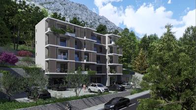 Omiš, dvosoban stan u novogradnji s garažnim i vanjskim parkirnim mjestom