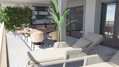 Istrien, Umag, moderne Einzimmerwohnung mit beeindruckender Terrasse, S111