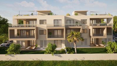 Kaštel Lukšić, háromszobás penthouse tetőterasszal és két parkolóhellyel