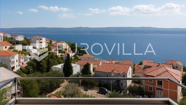 Omiška rivijera, dvosoban stan s balkonom i panoramskim pogledom na more, 75.95 m²