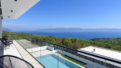 Raša, Crni - modern luxury villa with a direct view of the sea