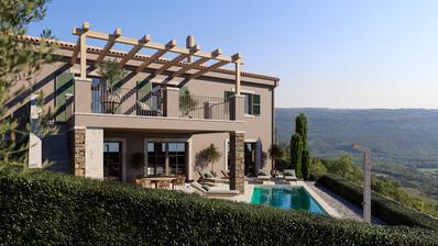 Istra, Grožnjan, luksuzn vila u roh bau fazi s panoramskim pogledom na more