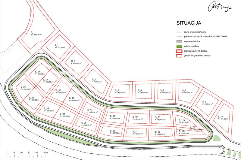 Karlobag, Cesarica, projeli arsa, 632 m² - 13